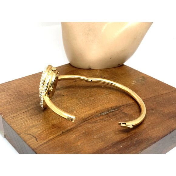 Tory Burch Women's Watch TBW7026 Cream Dial Quartz Bangle Swirl Gems Gold Steel - Picture 10 of 15